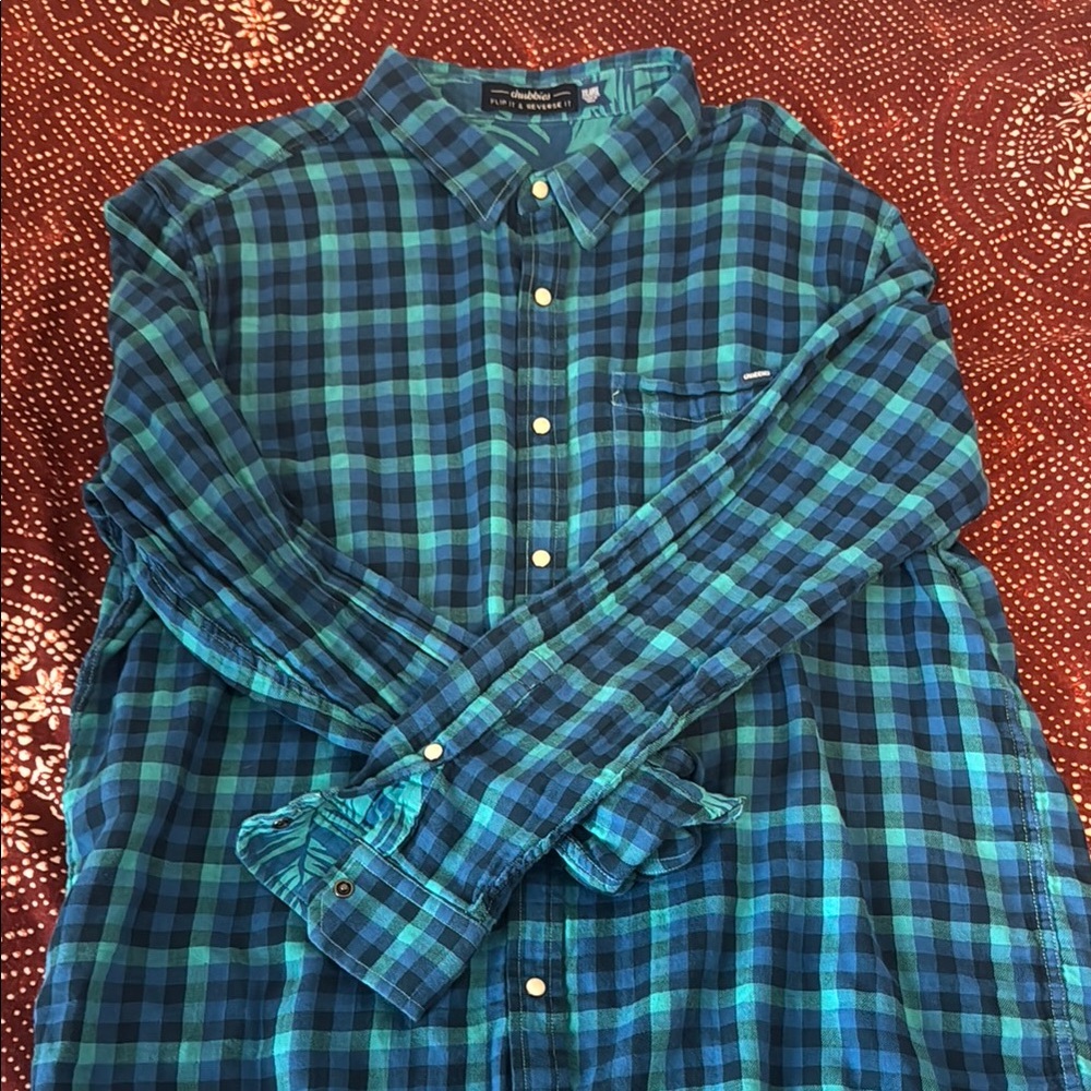 Chubbies Blue Plaid Reversible Men's Shirt